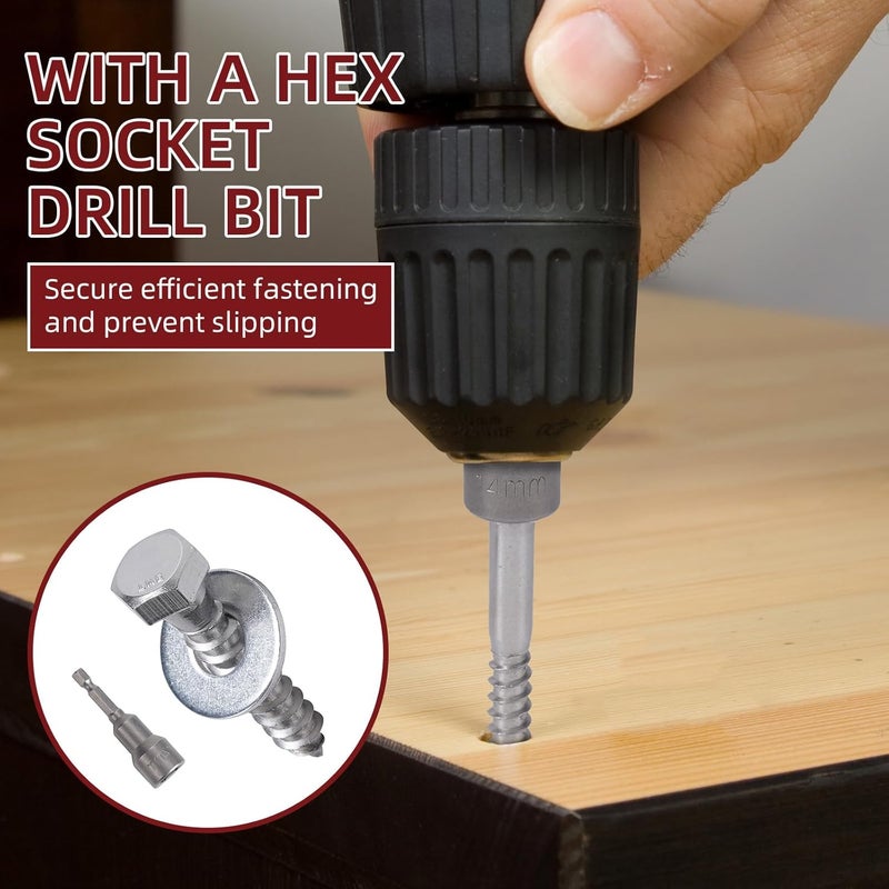 AiVeUao 50 Pack 304 Stainless Steel Wood Lag Screw, 3/8" x 2" Hex Head Lag Bolts, Heavy Duty Hex Head Lag Screws, Wood Screws 18-8 - Image 4